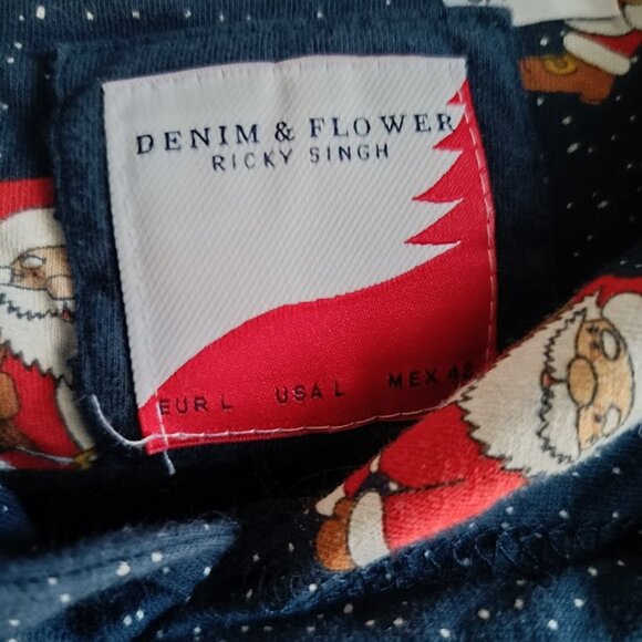 L🎅 Denim&Flower Ricky Singh Unisex Santa Christmas Jacket With Hood - Picture 5 of 8